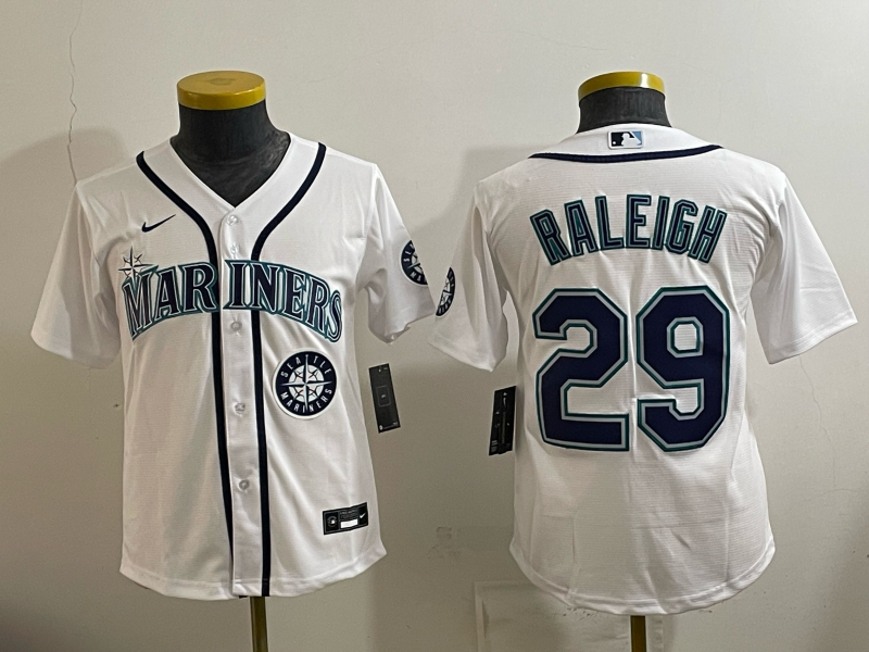 youth 2026 Seattle Mariners #29 Raleigh white Nike MLB Jersey 006->youth mlb jersey->Youth Jersey